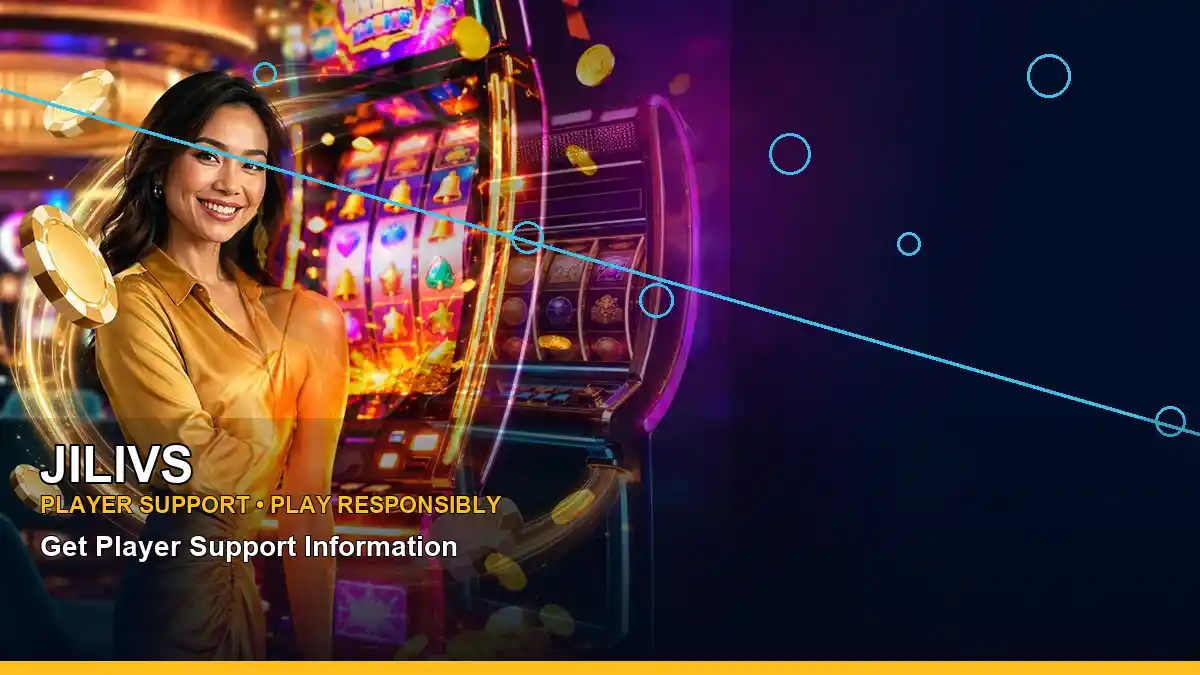JILIVS duo online slot games featuring an adult Filipina casino host with a left-framed composition
